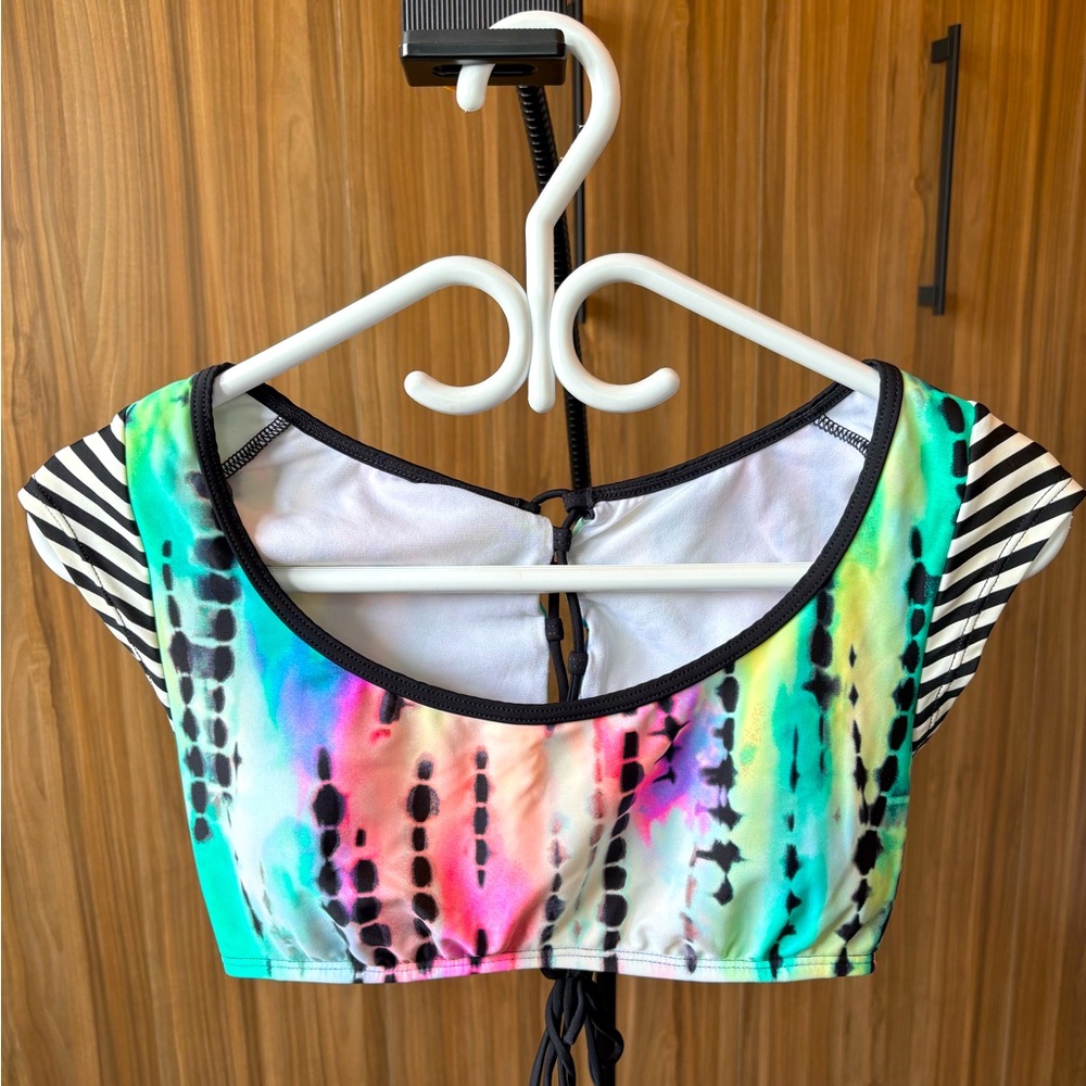 Hobie Tie-Dye Crop Swim Top